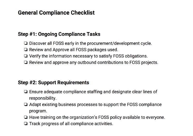 General Compliance Checklist