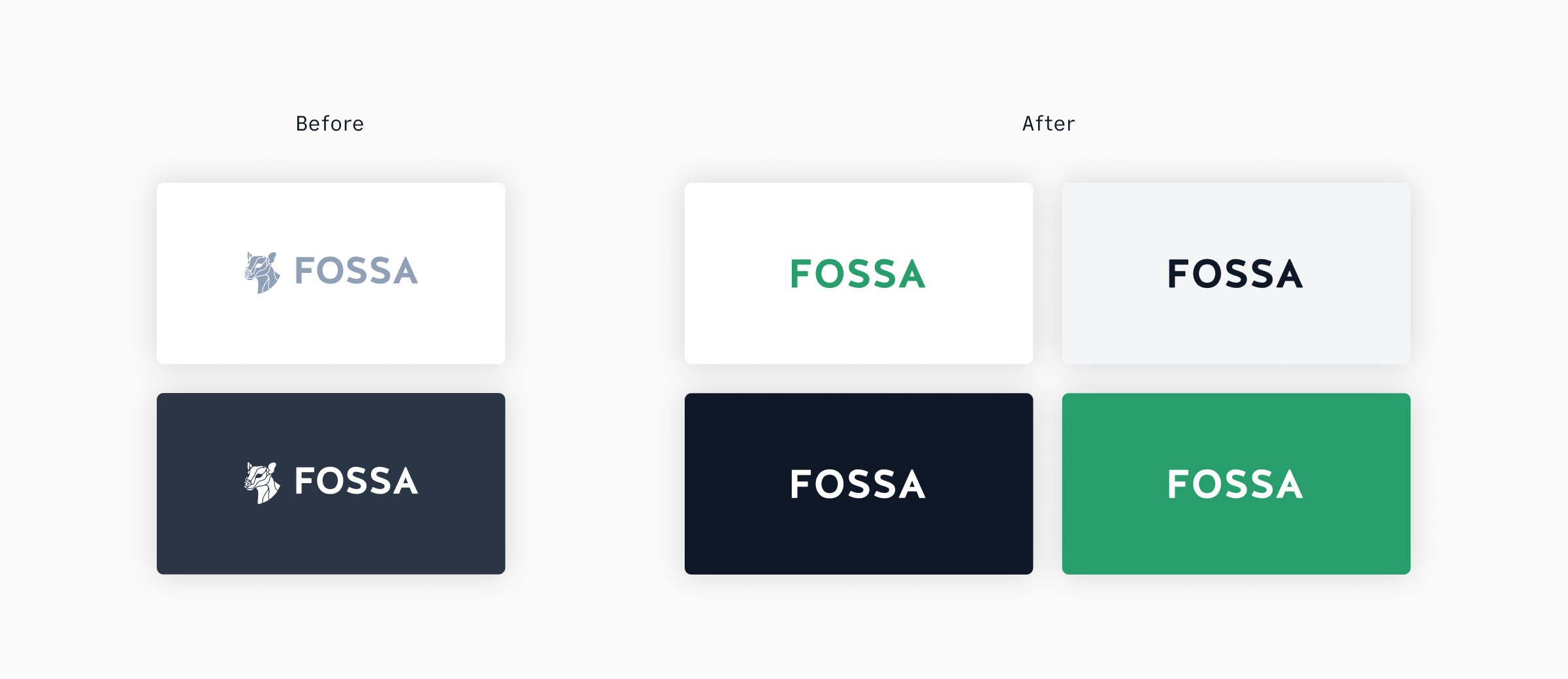 FOSSA logos: before and after