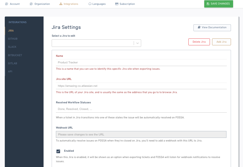 FOSSA September 2019 Release Notes - Jira Integration